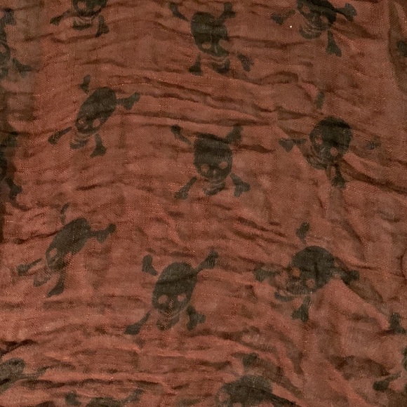 Scarf | Brown with Black Skills | 60” Long - Picture 2 of 3